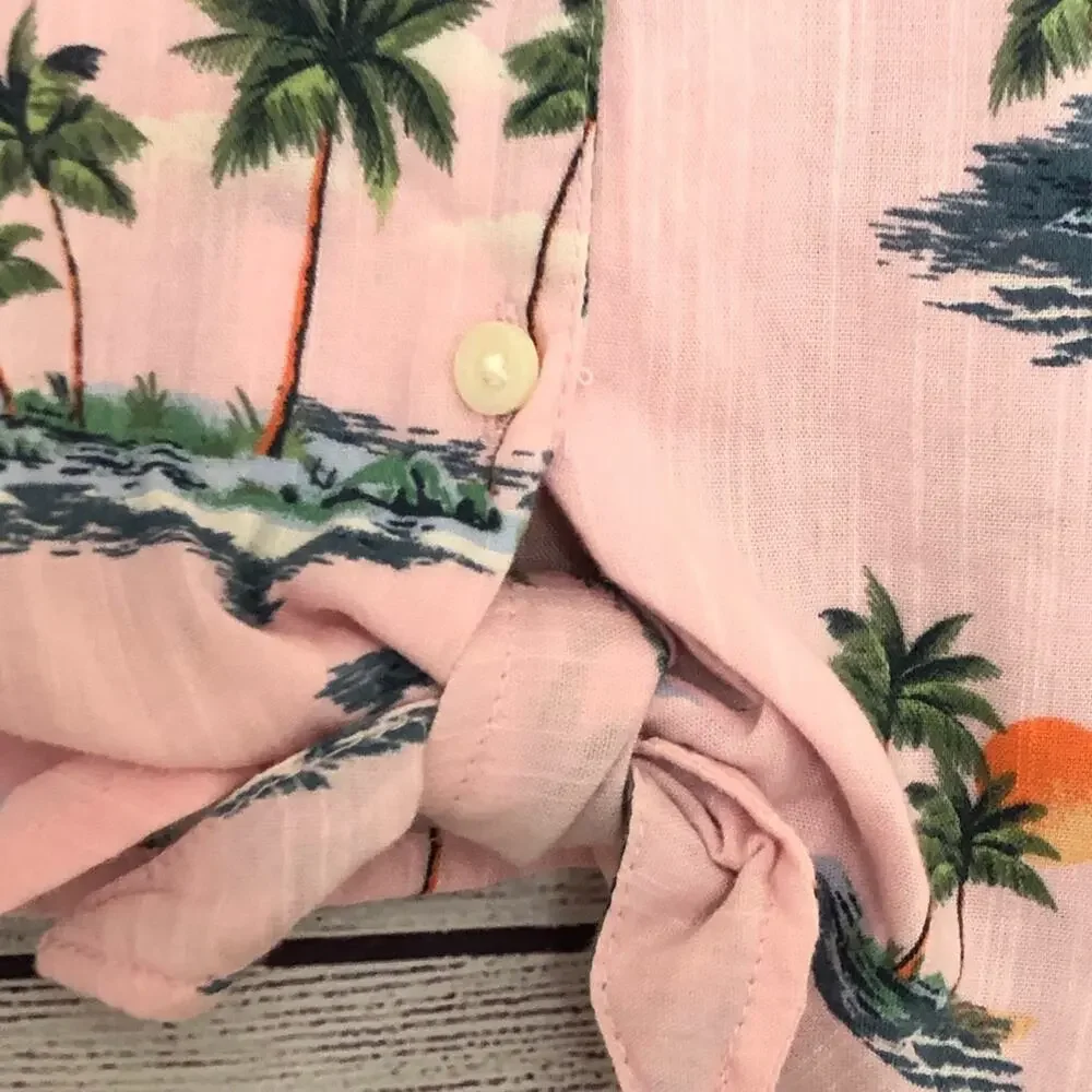 Old Navy Kids Tropical Print Button Front Blouse Sz 2T
